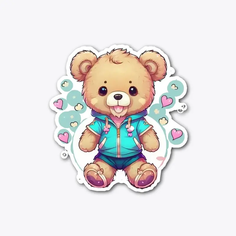 adorable baby bear sticker