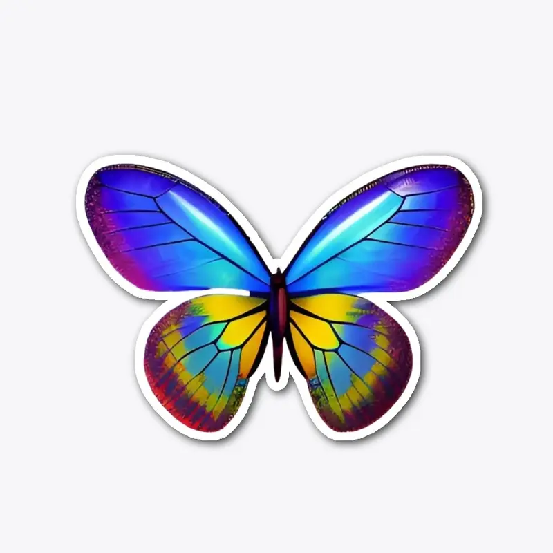 Colourful Butterfly die cut sticker